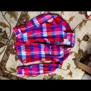 A&F xs plaid button down